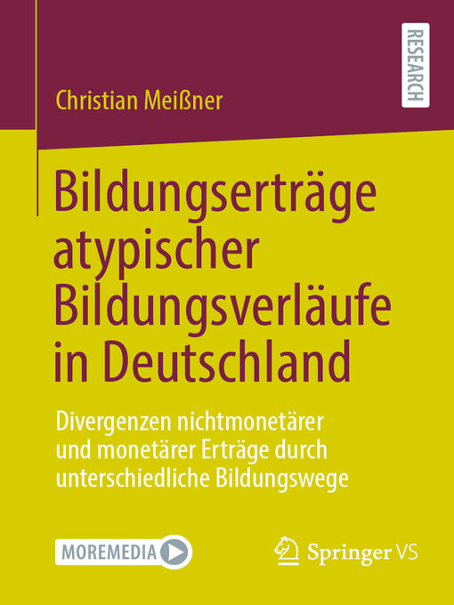 Title details for Bildungserträge atypischer Bildungsverläufe in Deutschland by Christian Meißner - Available